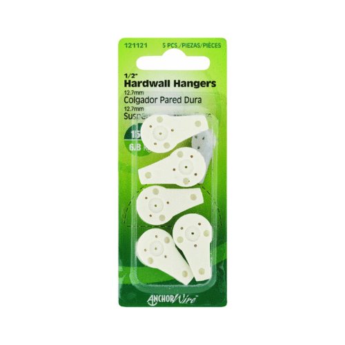 Image of Hillman AnchorWire Plastic Coated Nylon Picture Hook 15 lb. Hardwall 5 pk