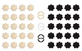DaisyFormals 20 Pairs Pasties Satin Nipple Cover Stickers Disposable Breast Pasties Flower Shape(Nude & Black)