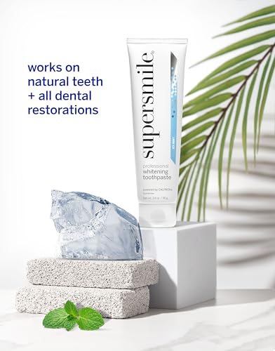 Image of Supersmile ICY Mint Fluoride-Free Whitening Toothpaste, 3.4 Oz Travel | Calprox Powered, Whitens 5.5 Shades in 7 Days, TSA-Approved, Frosty Peppermint Menthol, Veneer Safe, Sensitivity-Free