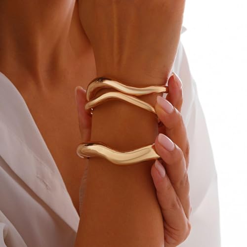 choice of all Gold Bangles for Women Chunky Gold Cuff Bracelet Gold Bracelets Non Tarnish for Women Trendy Jewelry Gifts2