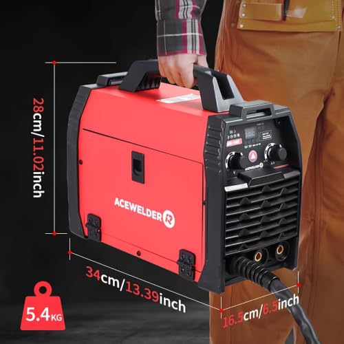 Image of ACEWELDER 140A Gasless Flux Core MIG Welder /Lift TIG /Stick 3 in 1 Welding Machine 110V Portable IGBT Inverter Synergy Welder Machine (MIG140)