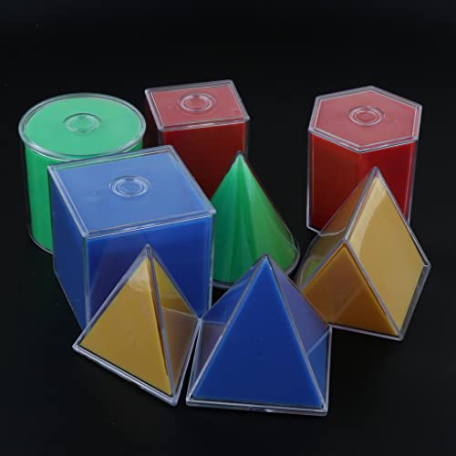 Predolo 8Pcs Colorful Geometric Solids Math Learning Supplies #TOP4