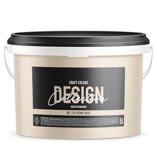 Craft Colors® Peinture murale de haute qualité, mate, couleur craie, fabriquée en Allemagne, design Collection n. 129 Classic Beige