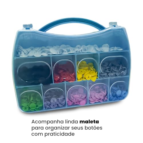 Kit 200 Botões Plasticos Ritas Coloridos 10mm 12mm e Coração Alicate Rosa Pregar Botão Platico Rita