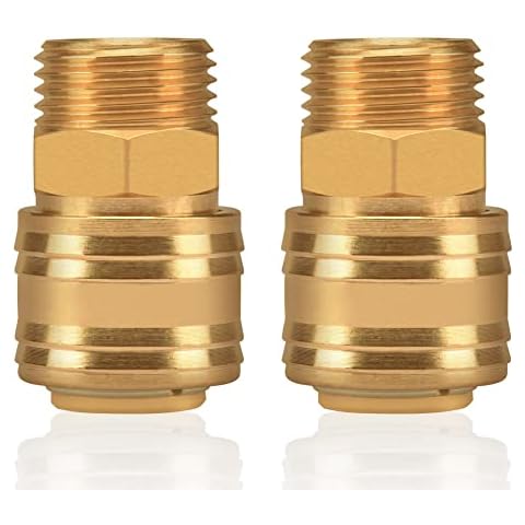 2stk Druckluftkupplung Innenstecker 1/2" Außengewinde Messing AG 1/2 Zoll Kupplungsstecker Kupplungsdose Schlauchstecker Ventilsteckdose Gewindestecker Cover