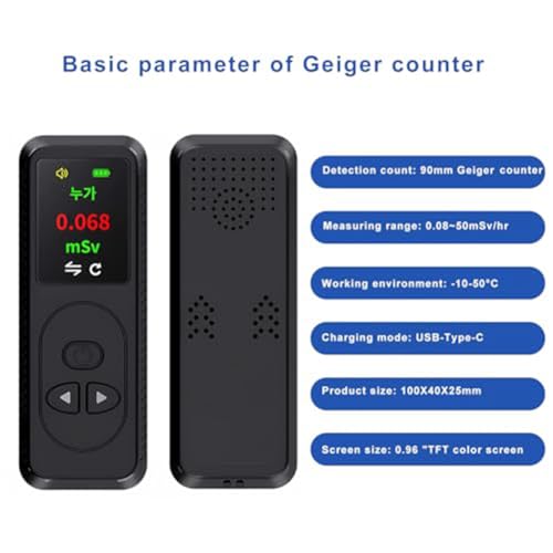 Contador Geiger de radiación nuclear y dosímetro portátil mini de rayos beta gamma X 5