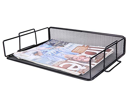 Exerz Letter Trays 2pcs Stackable Paper Sorter/Desk File Tray/Desk Organiser - Metal Rack - Office, School, Home - Black - Cosy Home Interiors Exerz Letter Trays 2pcs Stackable Paper Sorter/Desk File Tray/Desk Organiser - Metal Rack - Office, School, Home - Black - Image 4