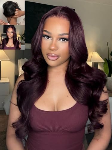 Nadula 13X4 HD Black Cherry Body Wave Lace Front Drawstring