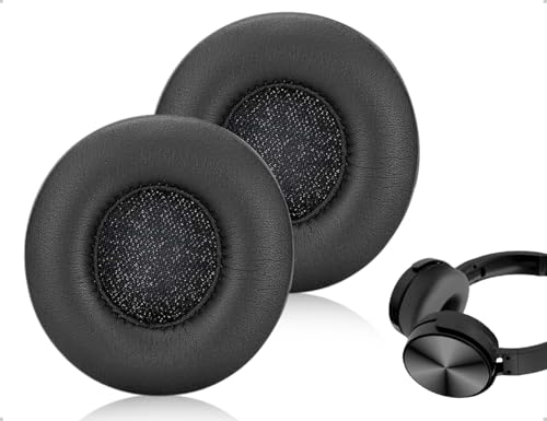 Emezddo 2 Piezas de Almohadillas de Repuesto para los oídos, tapicería de Cuero para Auriculares, Compatible con Sony Auriculares(Redondas, diámetro 70 mm, Negras)