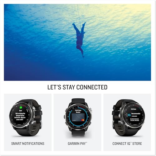 Image of Garmin Descent Mk3i - 51 mm Silver and Black PVD Titanium with Black /Pebble Gray Silicone Band | 51mm Silver and Black Pvd Titanium, Black and Pebble Gray Silicone, 20 Atm, 1.4\ Amoled 454x454