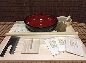 M判そば打ち道具一式・42センチこね鉢・フルイ・粉ホーキ・そば粉セット （そば打ちセット）mteto51 オフィス木村it21