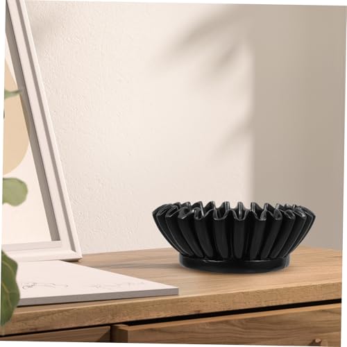 Cuenco negro de resina higiénico y fácil de limpiar para decoración 7
