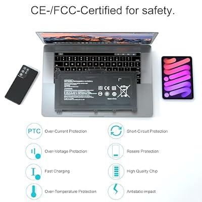 L11119-855 HT03XL Laptop Battery Compatible for HP Pavilion 14-CE 14-CF 14-DF 15-CS 15-DA 15-DB 15-DW 17-by 17-CA Series 14M-DH0003DX 14M-DH1003DX 15T-DA000 15T-CS200 15-CW1 15T-CS300