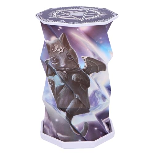 Nemesis Now Cult Cuties Malpuss - Lámpara plegable de viaje de 21 cm con LED recargable USB-C activado por tacto, estilo origami, para coleccionistas y decoración gótica