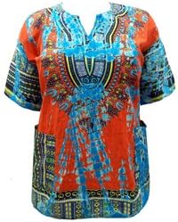 eaonplus Unisex Cotton Dashiki Kaftan Top - Plus Size 1 & 2 (Men L-1X & 2X-4X) (Ladies 16-20 & 22-28) in 4 stunning Colours