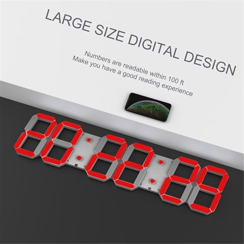 Reloj de pared LED digital oversize WiFi con temporizador miniatura 4