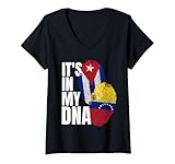 Photo Gallery donna bandiera del patrimonio del dna della miscela cubana e venezuelana maglietta con collo a v Photo Gallery donna bandiera del patrimonio del dna della miscela cubana e venezuelana maglietta con collo a v