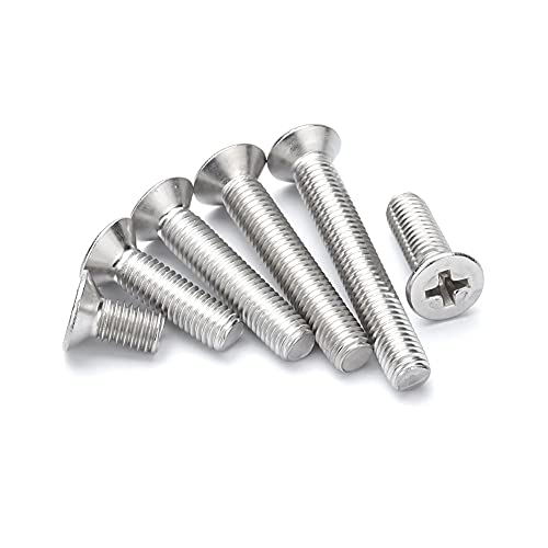 ANSIEDIO M8 Phillips Flat Head Machine Screws Bolts Stainless Steel Cross Countersunk Screws, M8×90mm,5 pcs