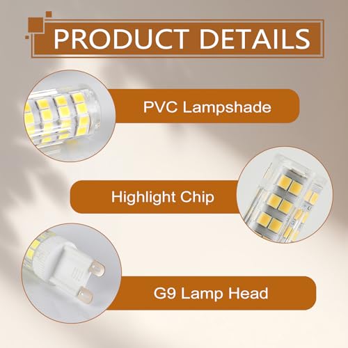 G9 LED Light Bulbs 5W Cool White 500 Lumens 12-Pack Energy Class E Small Corn Bulb 40W Halogen Capsule Bulb Replacement AC 220-240V Non-Dimmable No Flicker for Crystal Chandelier Cabinet Ceiling Wall - Image 2