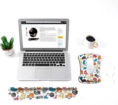 Makachen Cat Keyboard Wrist Rest And Ergonomic Mouse Pad With Wrist Support,Gel/Memory Foam Filled Non Slip Base Easy Typing For Computer Laptop Gaming #TOP3