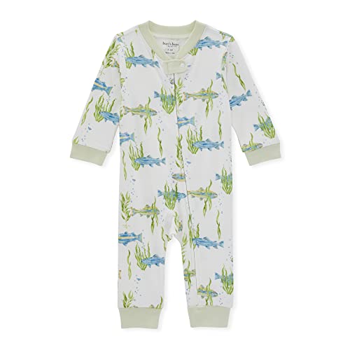 Image of Burt's Bees Baby Girls' Snug Fit One-Piece Footed Non-Slip Sleeper Pajamas