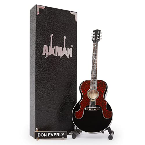 Don Everly (The Everly Brothers) – Réplique de guitare miniature – Cadeaux musicaux – Ornement fait à la main - Les Beatles, Paul McCartney, John Lennon, RIngo Starr, George Harrison Don Everly (The Everly Brothers) – Réplique de guitare miniature – Cadeaux musicaux – Ornement fait à la main