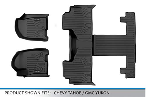 Smartliner Custom Fit 3 Row Liner Set Compatible With 2021-2023 Chevrolet Tahoe/Gmc Yukon W/ 2Nd Row Bucket Seats #TOP4