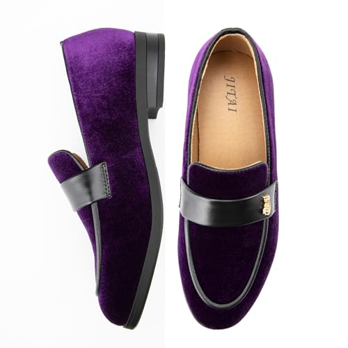 Image of JITAI Boys Dress Loafers for Weddings & School, Breathable Slip-On Leather Tuxedo Shoes, Toddler to Preteen