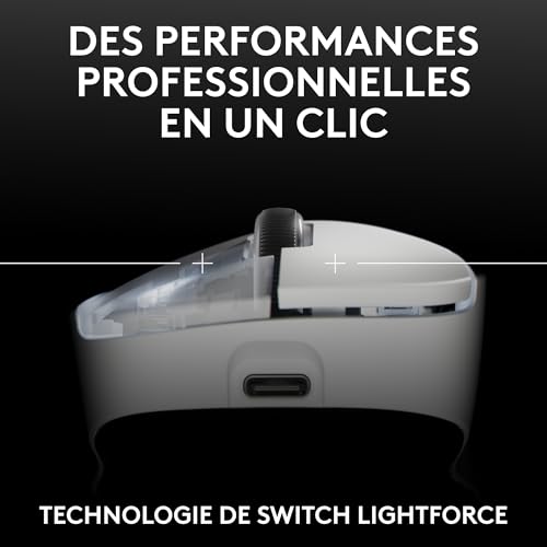 Logitech G PRO X SUPERLIGHT 2 DEX LIGHTSPEED, souris gaming sans fil, capteur 32k DPI, recharge USB-C + PRO X 2 LIGHTSPEED Casque audio bluetooth, micro détachable, enceinte graphène 50 mm - Blanc