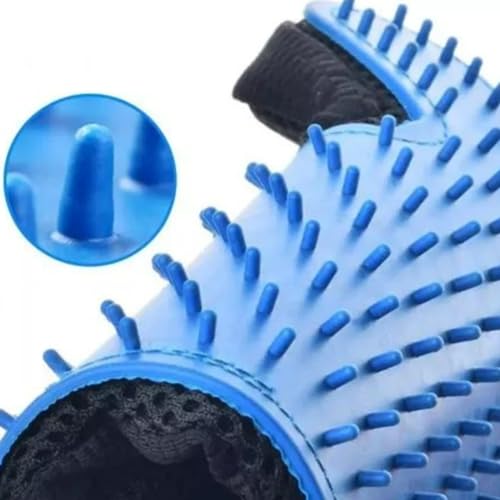 Luva Removedora de Pelos Para Cães e Gatos Premium (Azul)