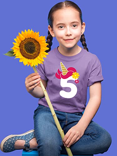 5th Birthday Shirts for Girls Outfit Unicorn 5 Year Old Fifth Birthday Shirt 5t4