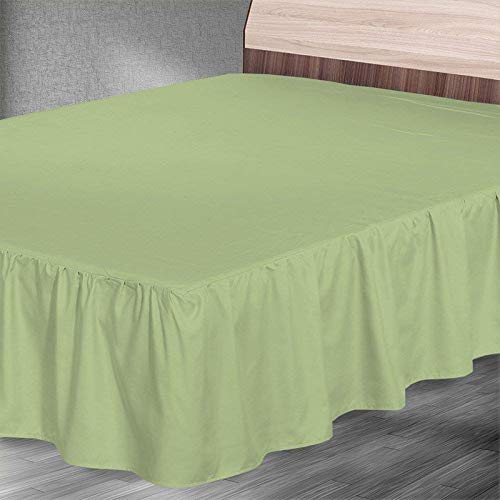 YRM Bedding's Sage Green Easy Fit 600 TC Egyptian Cotton Frill Bedsheet Skirt Dust Ruffle with 15 Inch Tailored Drop-picture-14