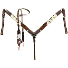 Showman Hair-On Cowhide Leather Headstall & Breast Collar Set