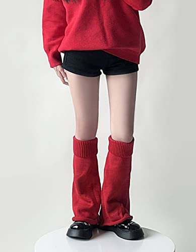 Image of WODECASA Girls Kawaii Leg Warmers Knitted Flared Leg Sleeves Goth Crochet Baggy Cuff Ankle Heap Socks