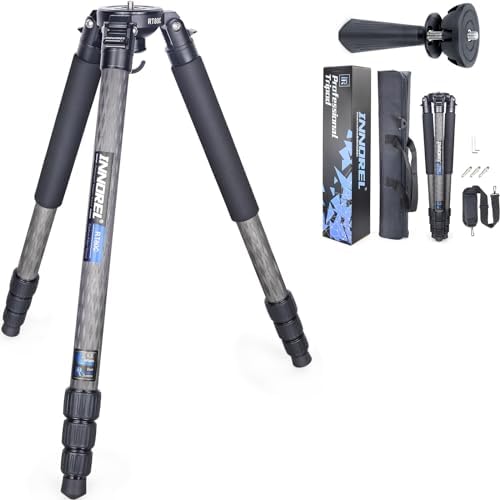 INNOREL RT80C Carbon Fiber Tripod – Professional Birdwatching, Heavy Duty Camera Stand (Max Tube 32mm, Bowl Adapter Included, 20kg Max Load)
