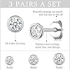 Ecripe 3 Paar 925 Sterling Silber Ohrstecker, Hypoallergene Cubic Zirkonia Ohrstecker Silber für Frauen, Funkelnde Ohrläppchen Knorpel Ohrringe (3/4/5 mm) #1