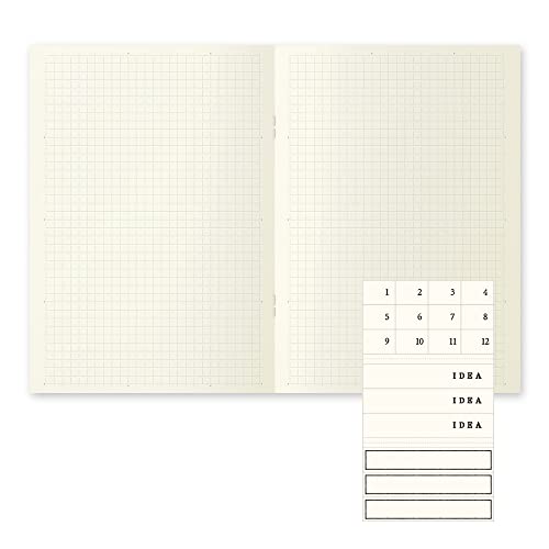 Image of DESIGNPHIL Midori 15305006 Notebook, MD Notebook, Light, A5, Square Ruled, Set of 3, A