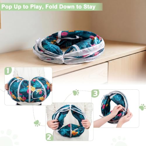 Image of Glittme S-Shape Cat Tunnel, Foldable Cat Tunnels for Indoor Cats