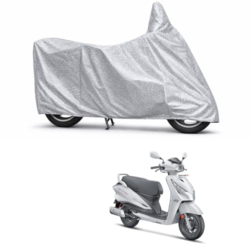 Image of 100% Waterproof Two Wheeler Body Cover Multi Layered Fabric Designed for Hero Destini | Belt Buckle Lock | Silver Mag