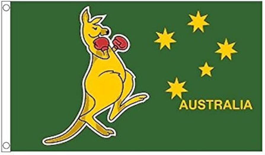 Amazon.co.jp: 国旗 オーストラリア カンガルー ボクシング 90cmx150cm
