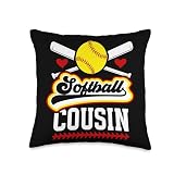Softball Cousin Proud Cousin Of A Softball Player Cousin Throw Pillow