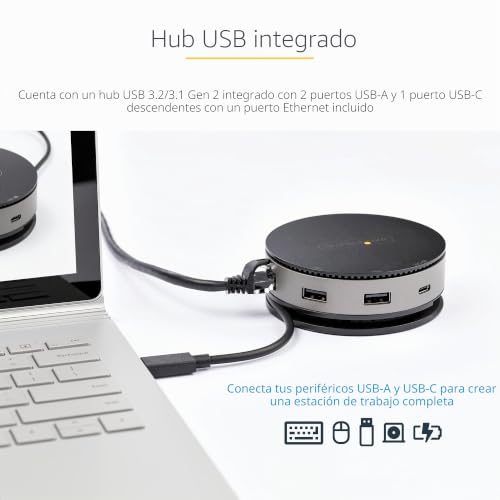 Mini Dock USB-C de StarTech con HDMI DP 4K 60Hz o VGA y Ethernet 4