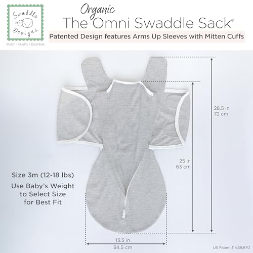 SwaddleDesigns Organic 6-Way Omni Swaddle Sack Arms Up Swaddle for Newborn, More Options to Calm Startle Reflex, Improves Sleep, 12-18 lbs, Watercolor Little Cherries by SwaddleDesigns - Image 7