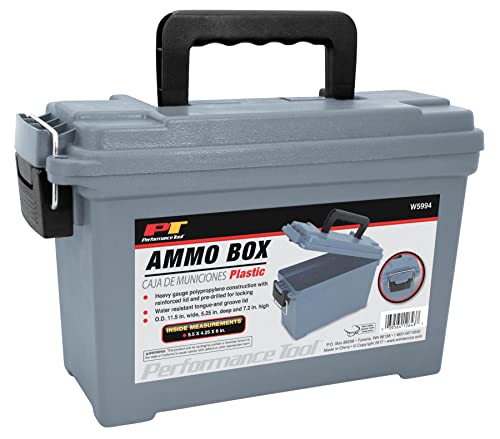 Performance Tool W5994 Gray Plastic Ammo Box/ Dry Box - Durable And Waterproof Storage Solution For Ammunition, Tools, Electronics And More #TOP3