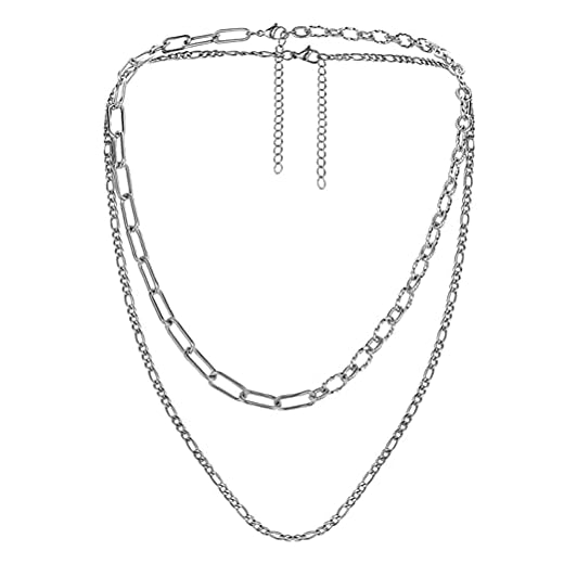 1 pc roPCSfritt PCSål halsband kreativ halsring dubbelskikt halsband ( silver )