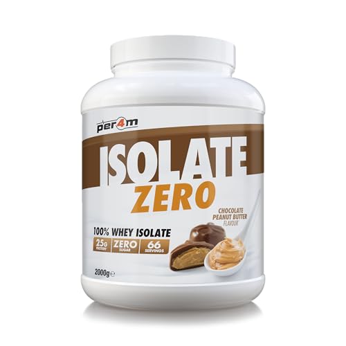 Per4m Isolate Zero Premium Whey Protein Powder | Superior Flavour Ultra Filtered + Amino Acids | Fast Absorbing Zero Sugar Gluten Free Shake for Lean Muscle & Recovery (2kg, Chocolate Peanut Butter)