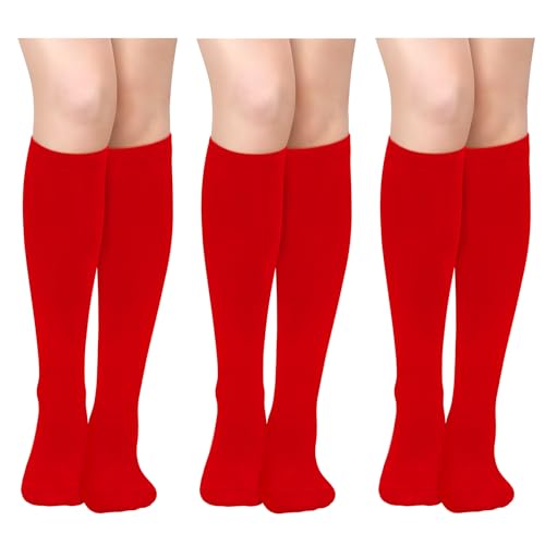 Olreco Red Knee High Socks Women Knee High Red Socks for Woman Halloween Sock Halloween Accessories for Woman Vampire Costume