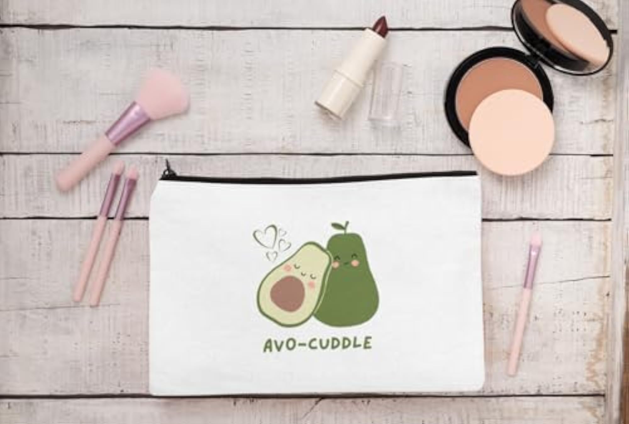 Cute Canvas Zipper Pouch Makeup Bag, Pack of 4