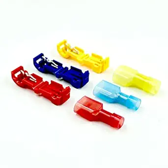 T-Tap Wire Connectors, Nylon Insulated Male Quick Disconnect Spade Terminals Kit,Without Worrying About Soldering or Stripping The Insulation. (JXRBY 60pcs)