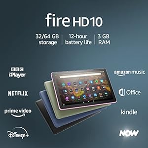 Certified Refurbished Amazon Fire HD 10 tablet | 10.1″, 1080p Full HD, 32 GB, Black – with Ads